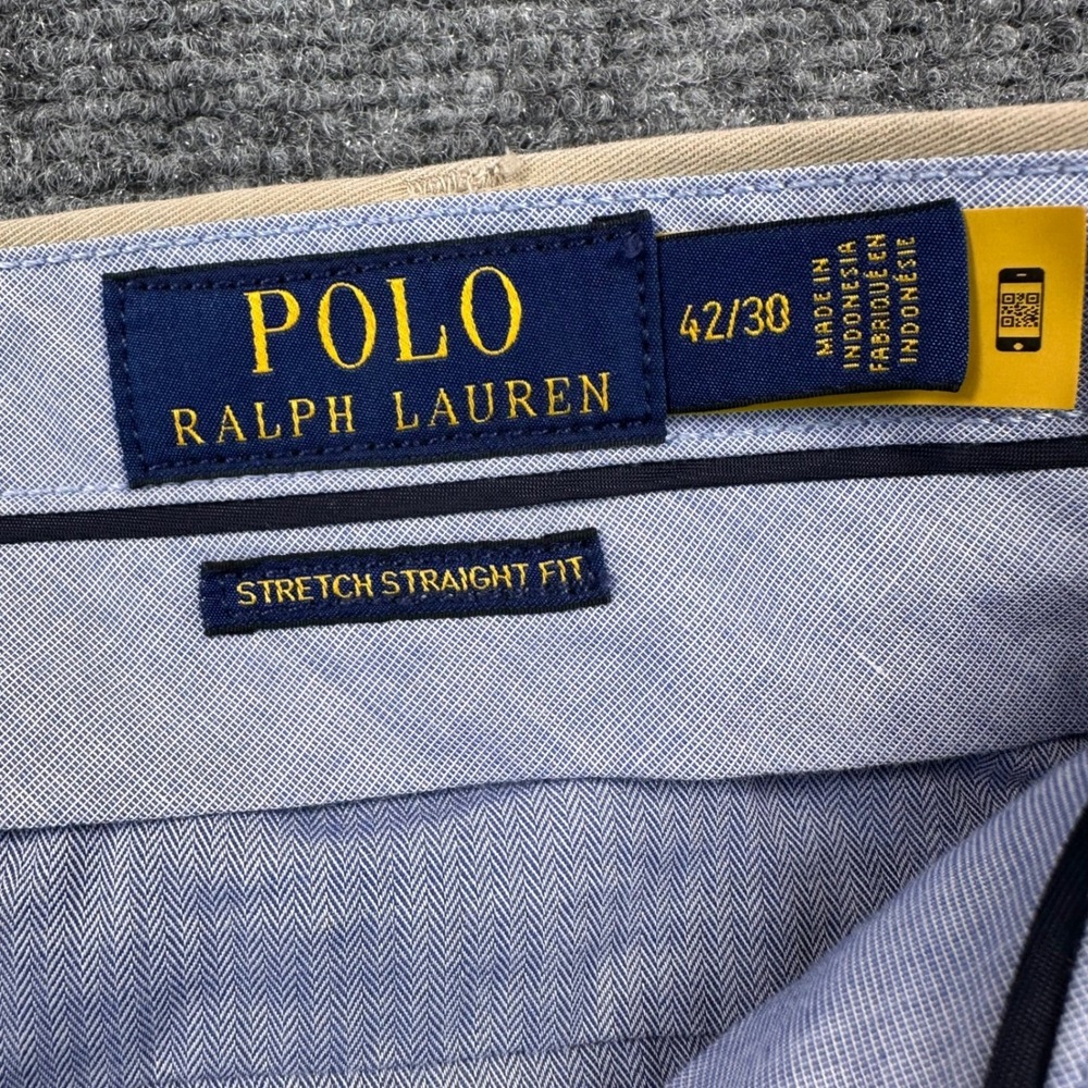 Polo Ralph Lauren Stretch Straight Fit Khaki Chino Pants Men's 42x30 Beige Golf - Picture 4 of 12